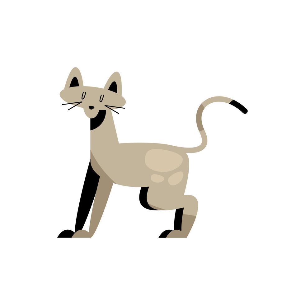 cute little beige cat vector