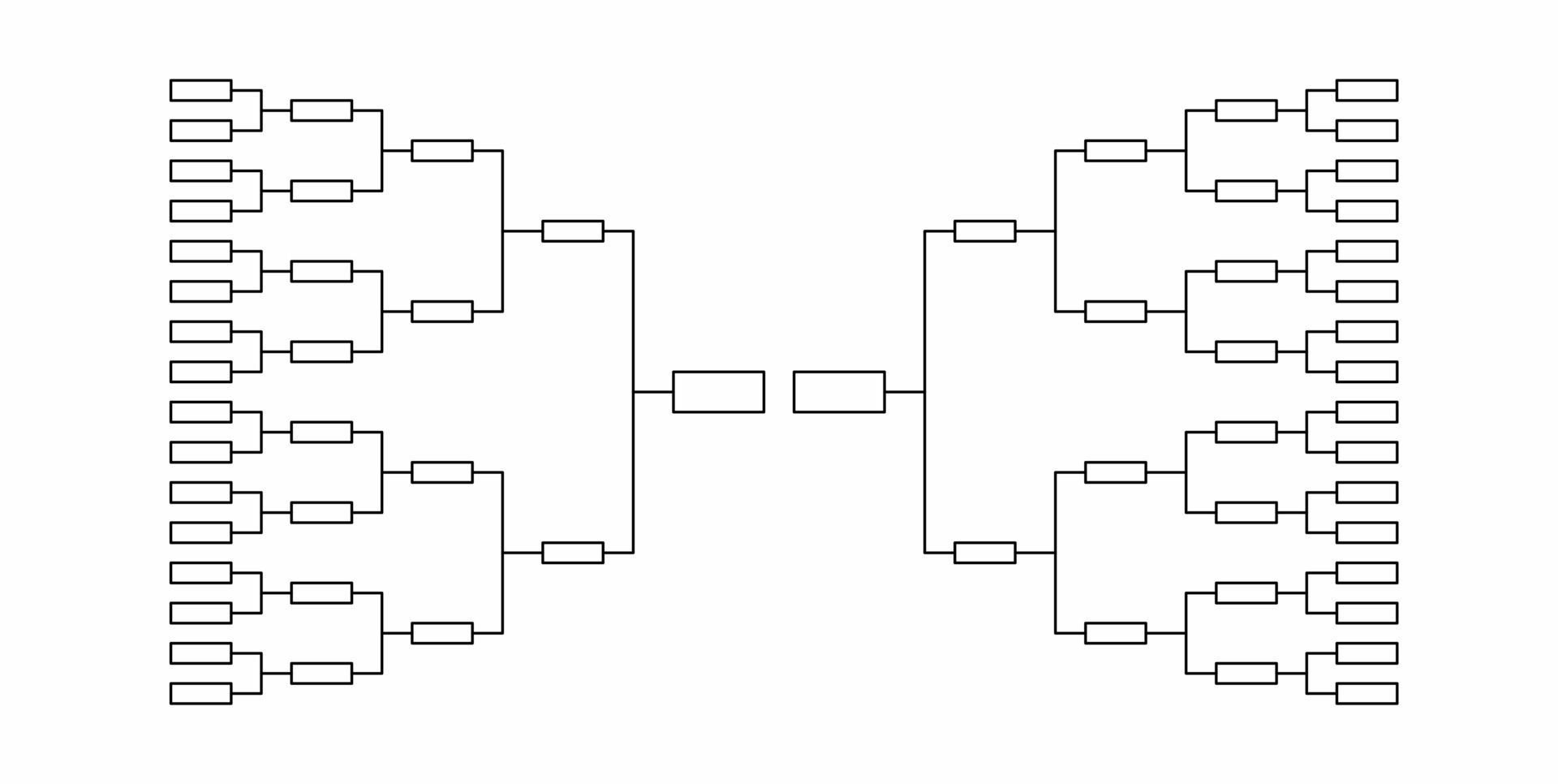 Blank 32 Team Tournament Bracket Isolated On White Background 17034288