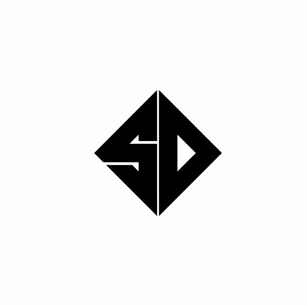 sd ds sd iniciales letra monograma logotipo aislado sobre fondo blanco vector