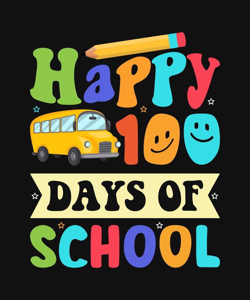 100 days of school quote t-shirt design template vector