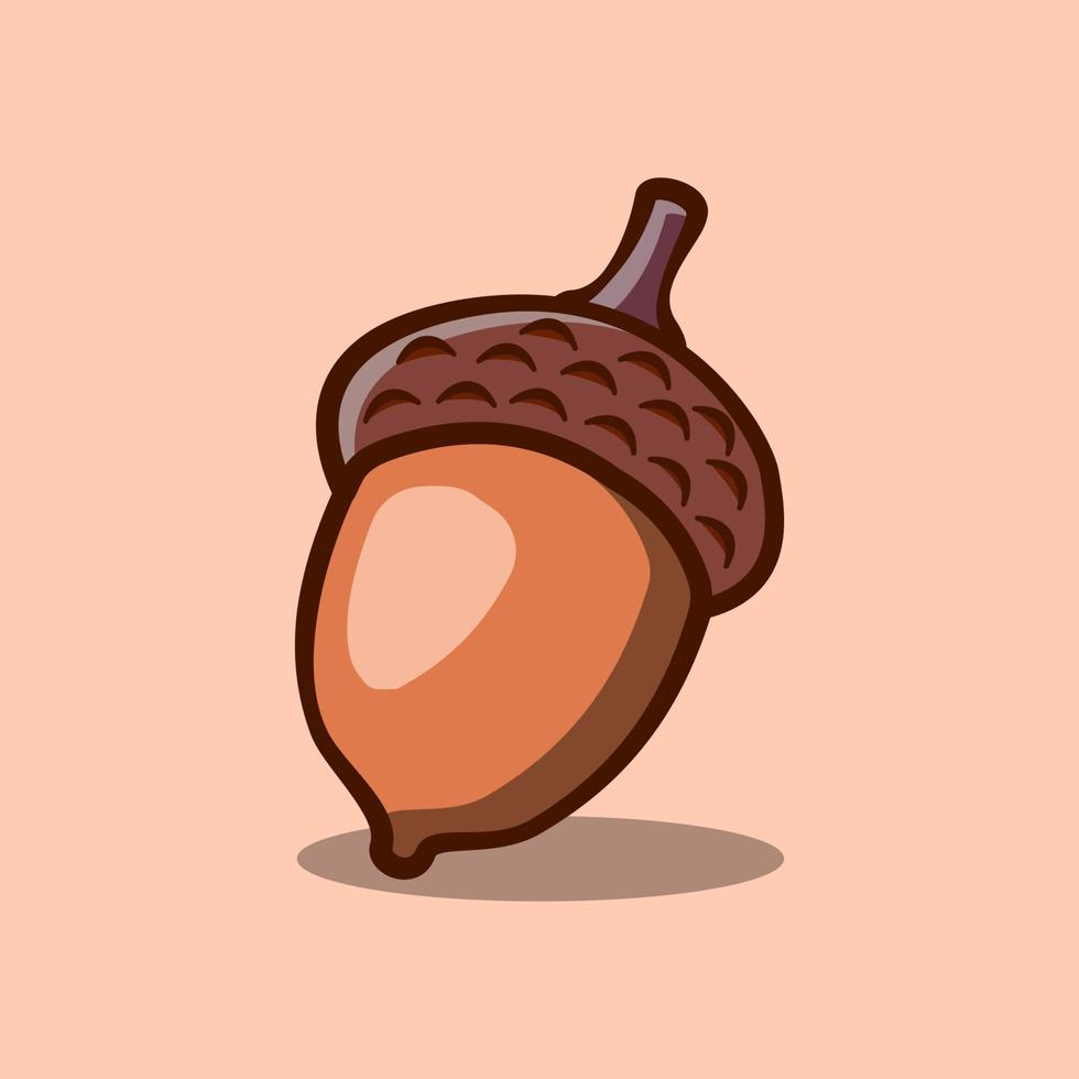 acorn illustration concept in cartoon style vector