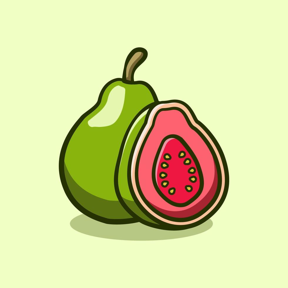 guava illustration concept in cartoon style vector