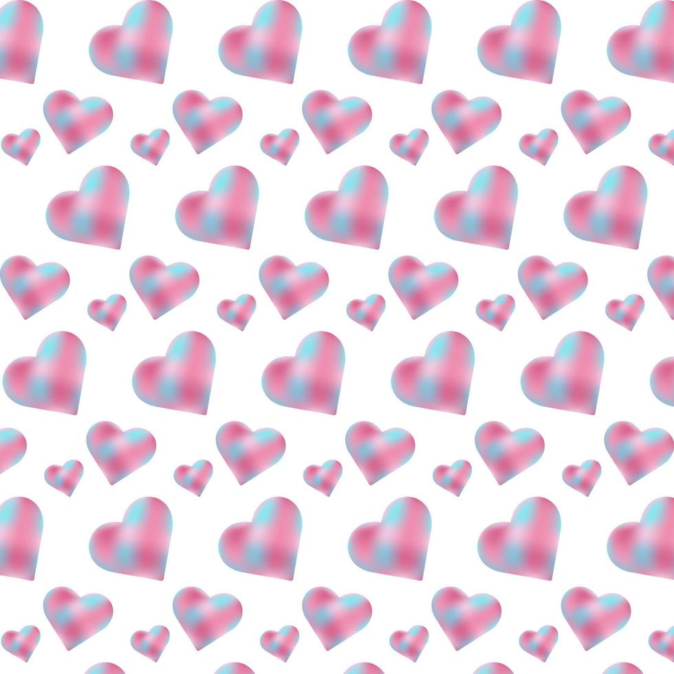 Repeating pattern of gradient hearts vector