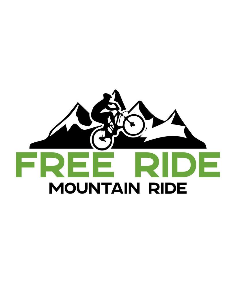 Free ride mountain adventure tshirt design vector