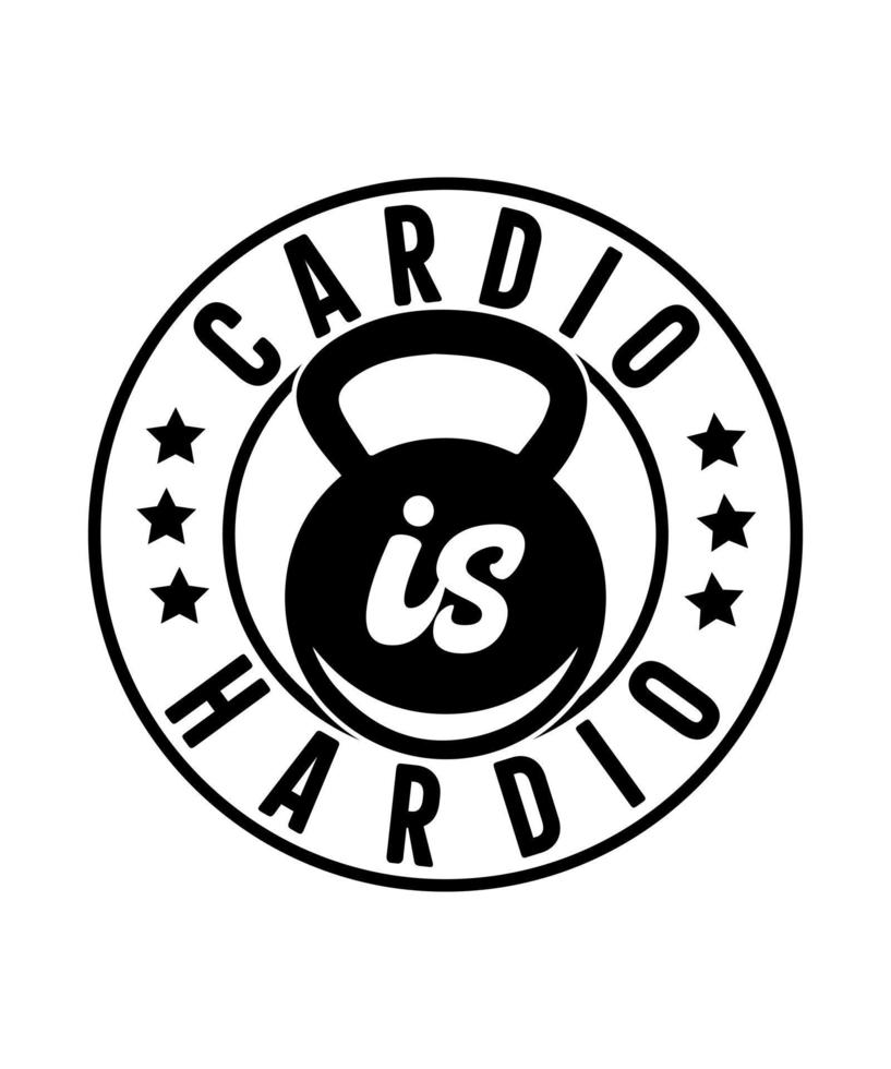 diseño de camiseta con logo de cardio is hardio vector