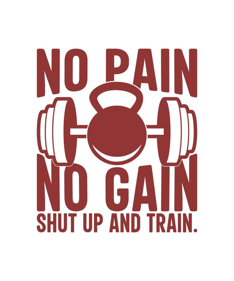 No pain no gain working out logo illustration design vector
