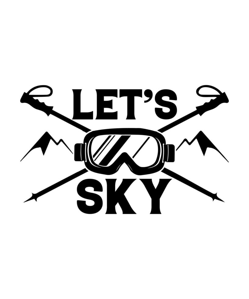 Skiing logo vector T-shirt illustration design