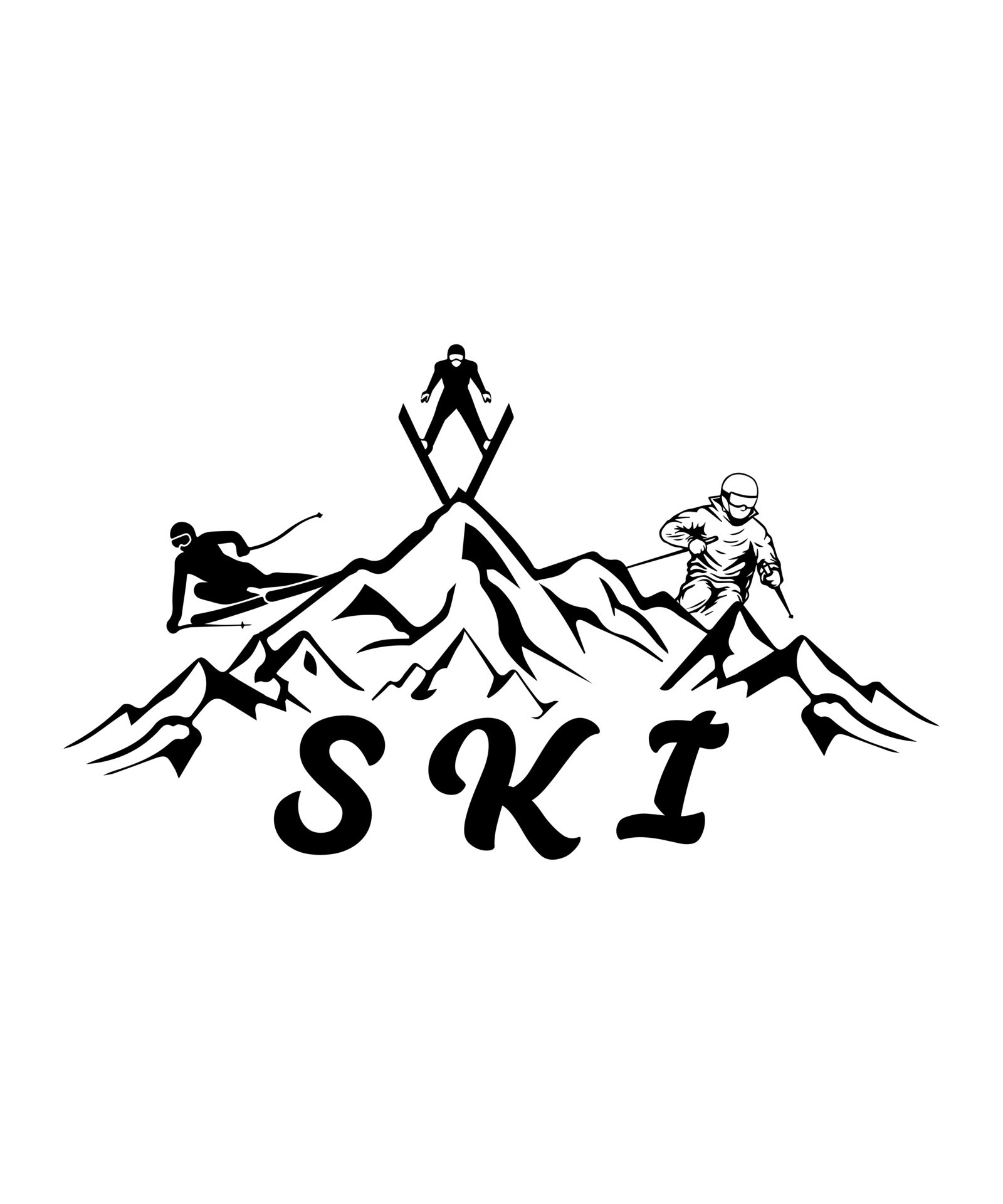 Skiing logo vector T-shirt illustration design 17034802 Vector Art at ...