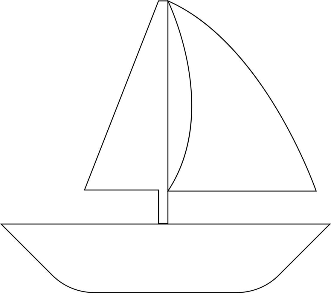 Boat contour with sails. vector