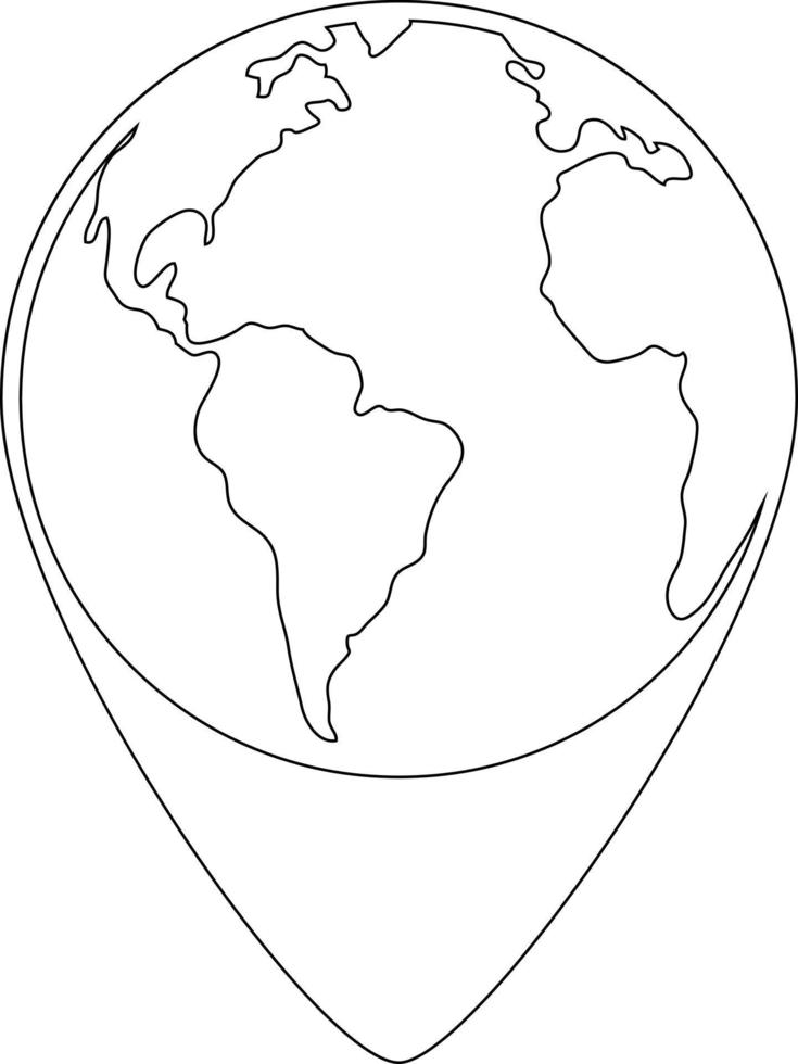 icono de ubicación del globo terrestre. vector