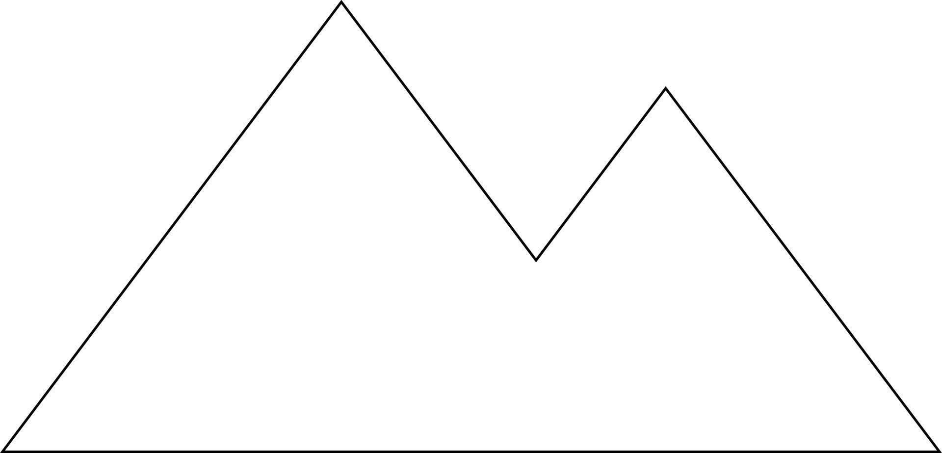 Mountains contour in the form of triangles. vector