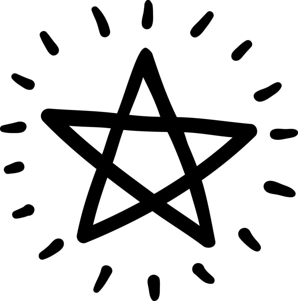 A star with rays is an esoteric element. vector
