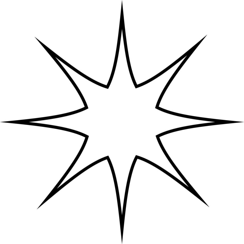 Star outline in black. vector