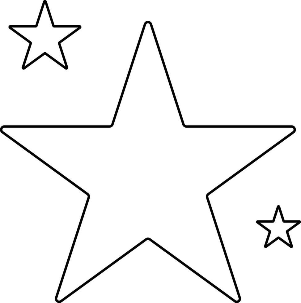 Star outline in black. vector