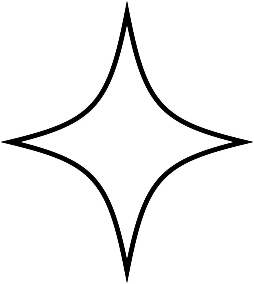 contorno de estrella en negro. vector