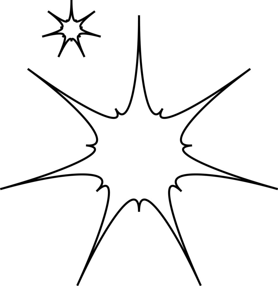 contorno de estrella en negro. vector