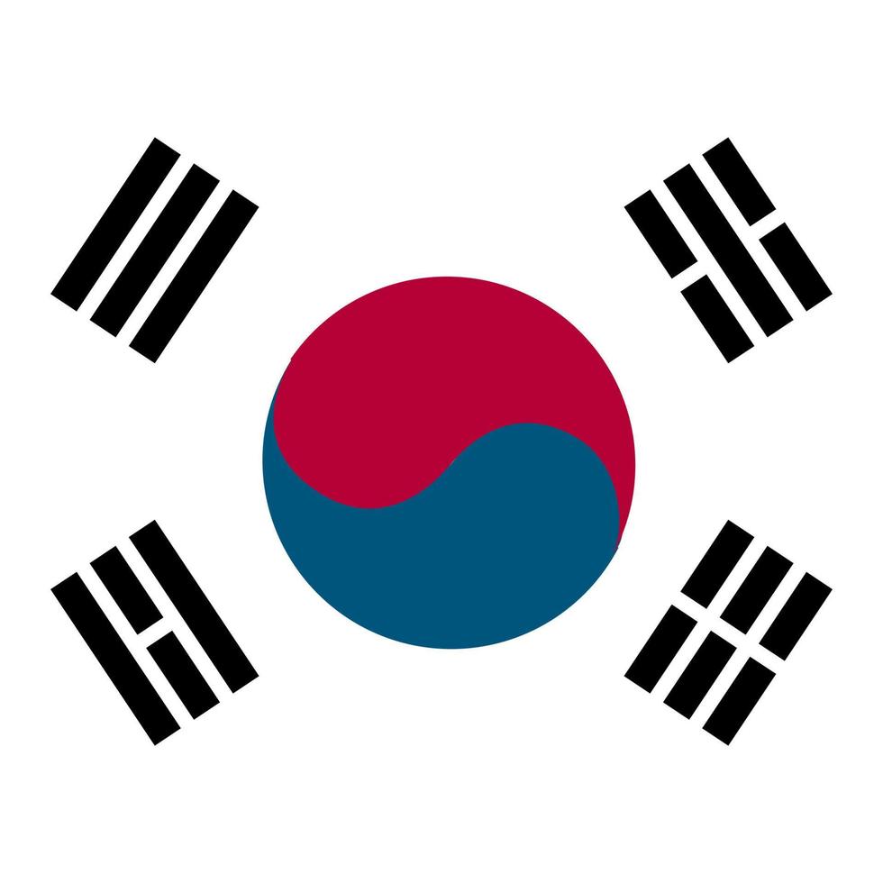 Circle with the flag of Korea. vector