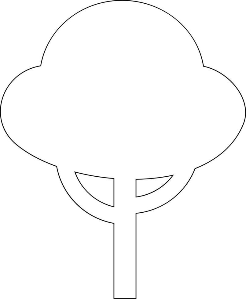 contorno del árbol en negro. vector