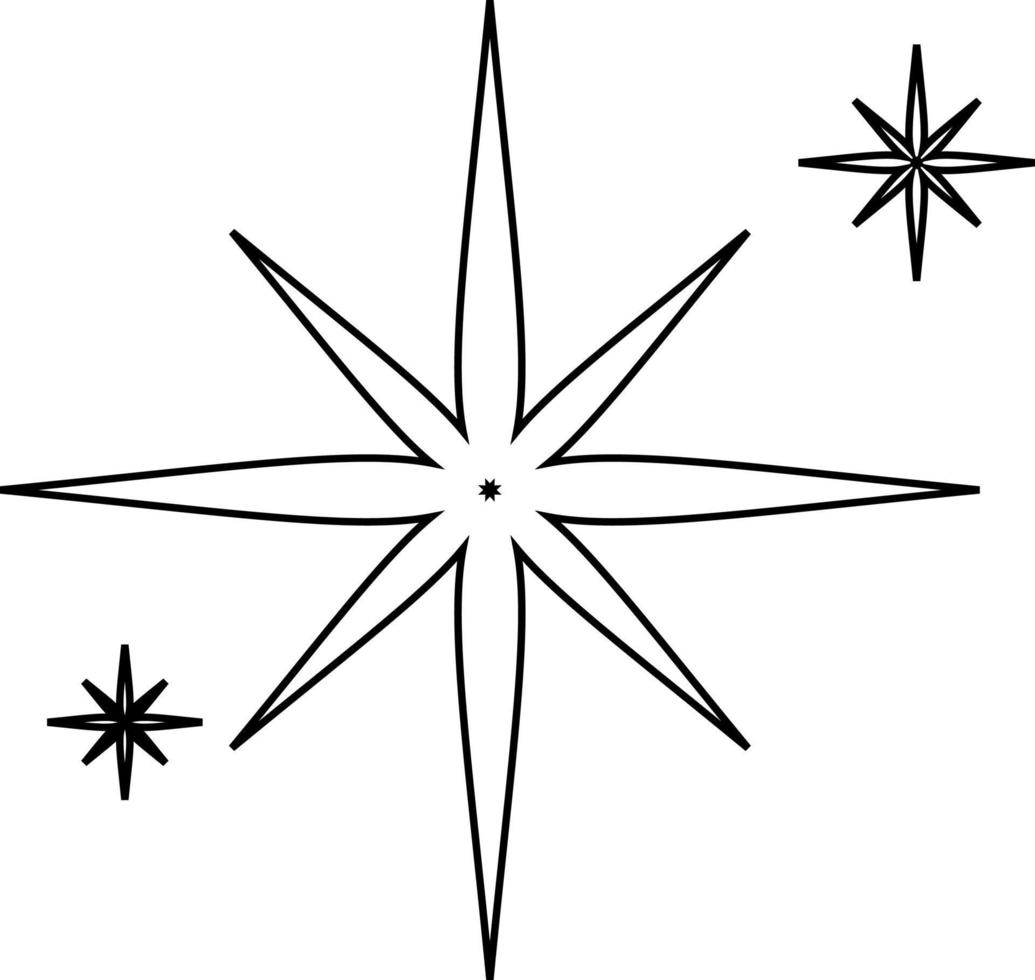 contorno de estrella en negro. vector