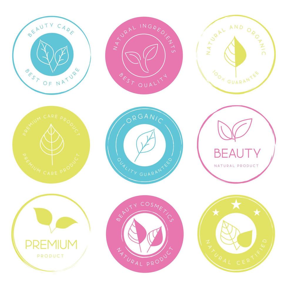 Collection of beauty and cosmetics, wellness logo, icon, labels and badges for graphic and web design, product promotions. vector