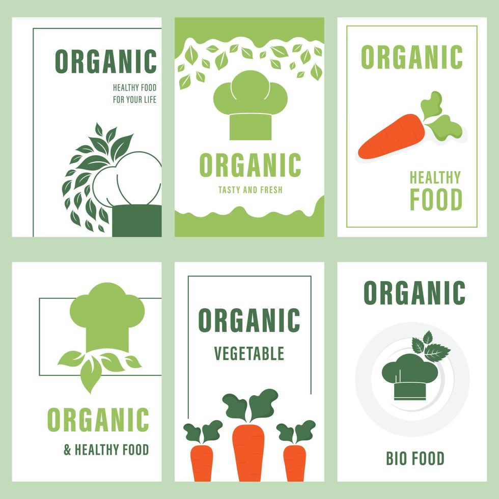 conjunto de menú de restaurante, volante, diseño de folleto. ilustraciones vectoriales para material de marketing de alimentos y bebidas. plantillas de productos orgánicos y naturales. vector