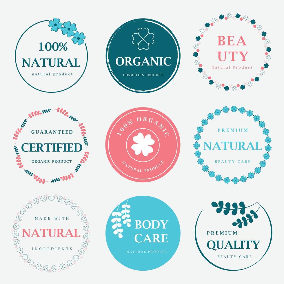 Collection of logo and icon for beauty, cosmetics, spa and wellness, natural and organic products. Vector illustrations for graphic and web design for cosmetics, natural products and beauty center.