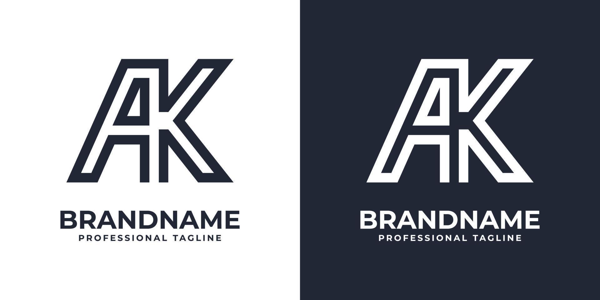 Simple AK Monogram Logo, suitable for any business with AK or KA initial. vector