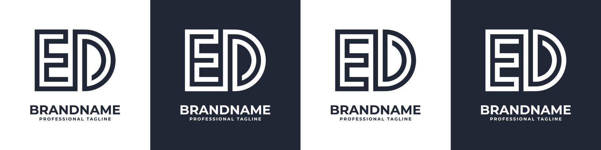 logotipo de monograma ed simple, adecuado para cualquier negocio con ed o inicial. vector