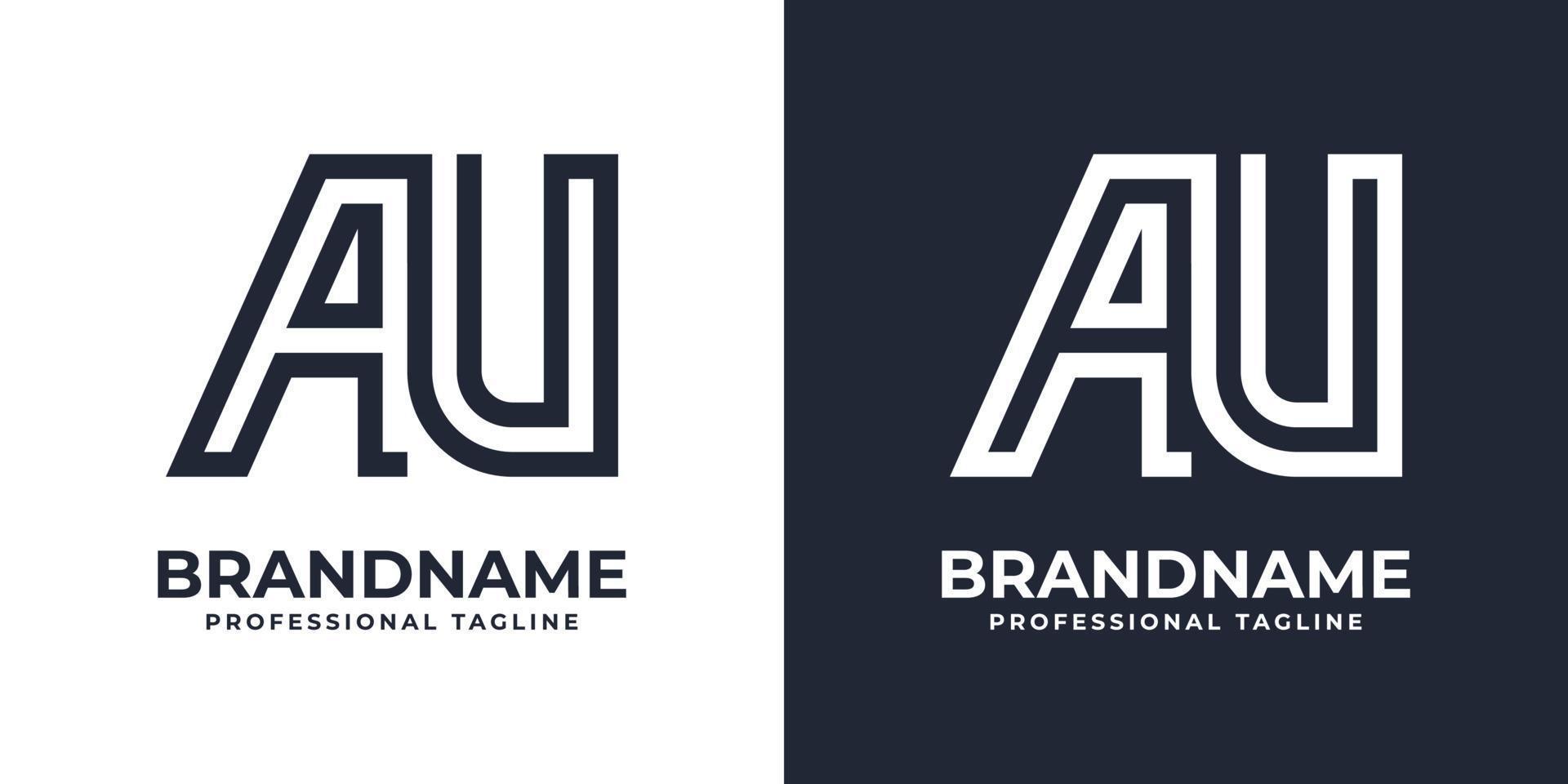 Simple AU Monogram Logo, suitable for any business with AU or UA initial. vector