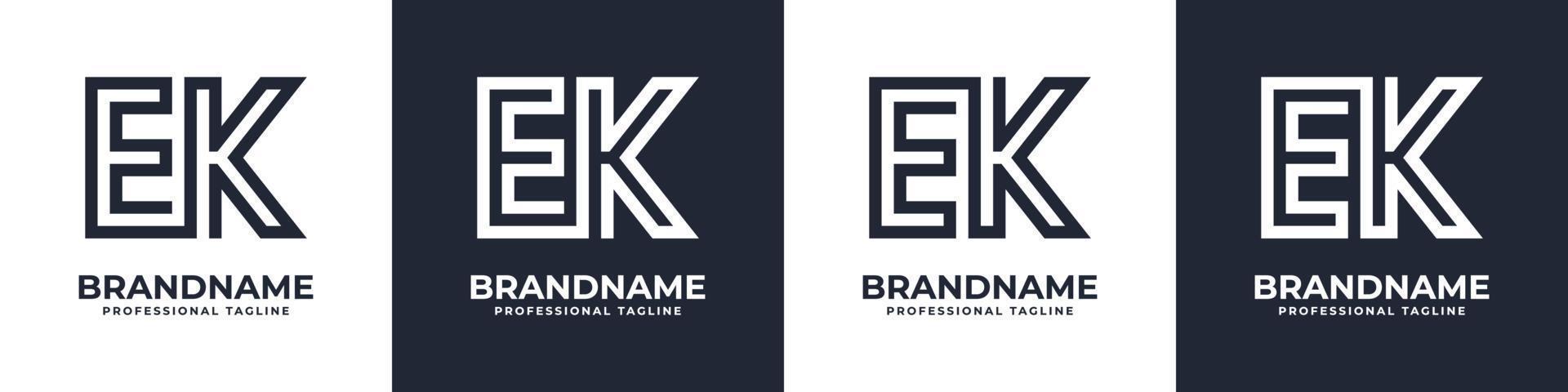 logotipo de monograma ek simple, adecuado para cualquier negocio con inicial ek o ke. vector