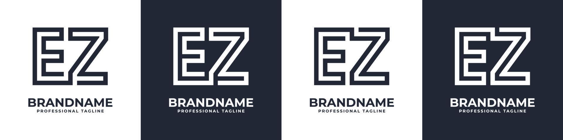 Simple EZ Monogram Logo, suitable for any business with EZ or ZE initial. vector