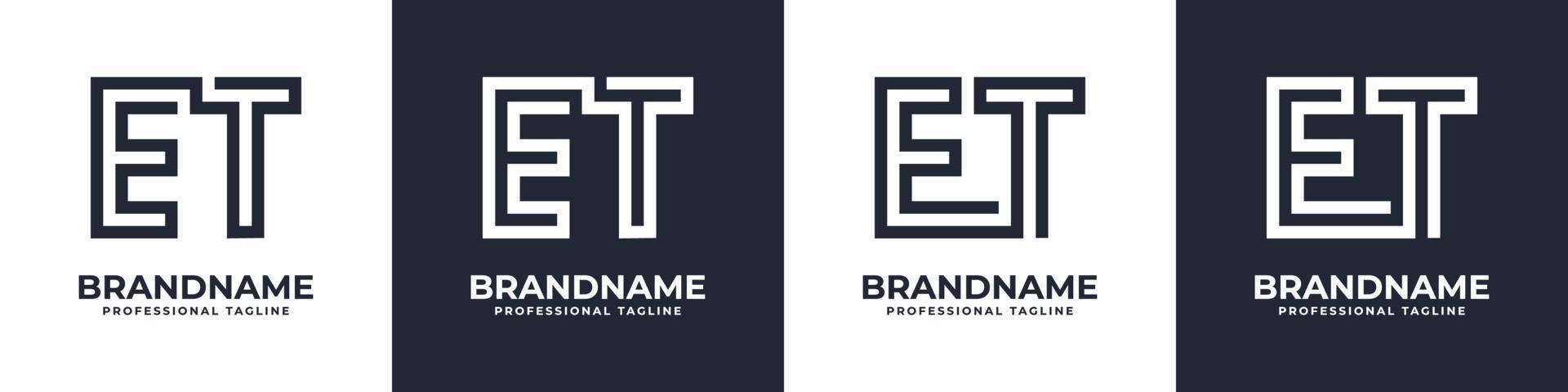 logotipo simple et monogram, adecuado para cualquier negocio con et o te inicial. vector