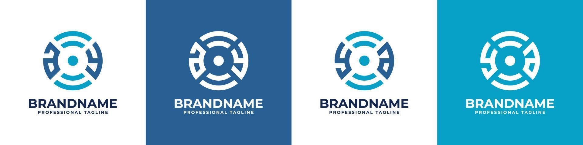 Letter AY or YA Global Technology Monogram Logo, suitable for any business with AY or YA initials. vector