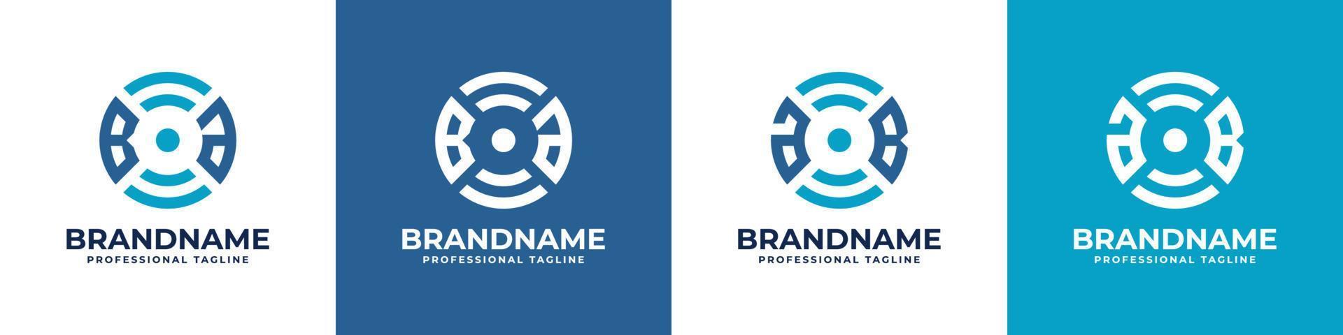 Letter BA or AB Global Technology Monogram Logo, suitable for any business with BA or AB initials. vector