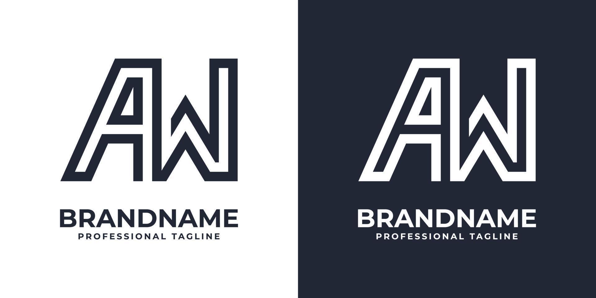 Simple AW Monogram Logo, suitable for any business with AW or WA initial. vector