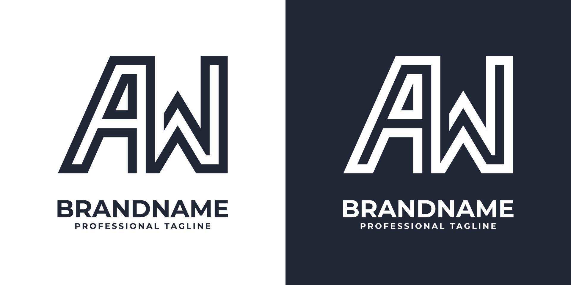 logotipo de monograma aw simple, adecuado para cualquier negocio con inicial aw o wa. vector