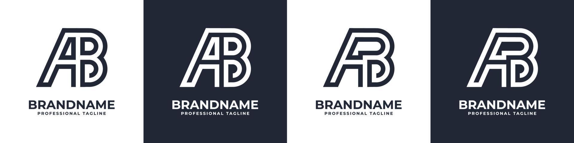 Simple AB Monogram Logo, suitable for any business with AB or BA initial. vector
