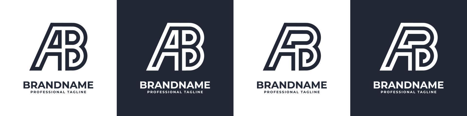 logotipo de monograma ab simple, adecuado para cualquier negocio con inicial ab o ba. vector