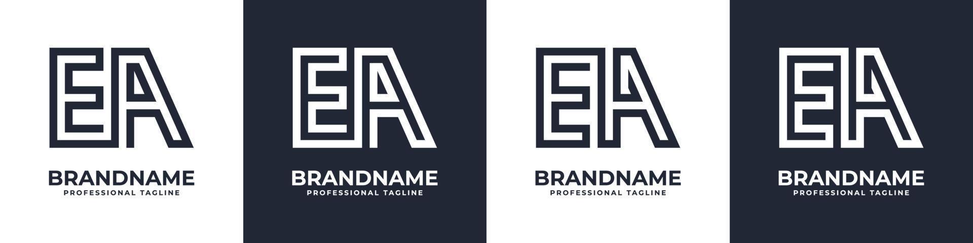 logotipo de monograma ea simple, adecuado para cualquier negocio con inicial ea o ae. vector