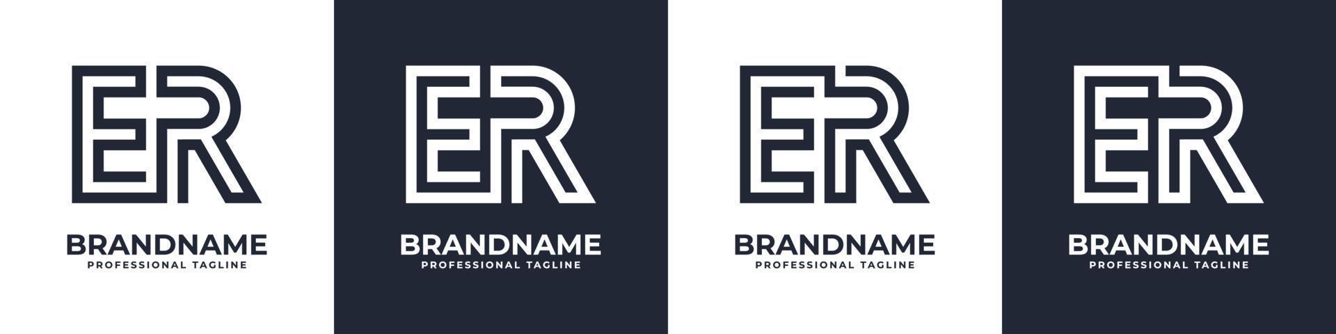Simple ER Monogram Logo, suitable for any business with ER or RE initial. vector
