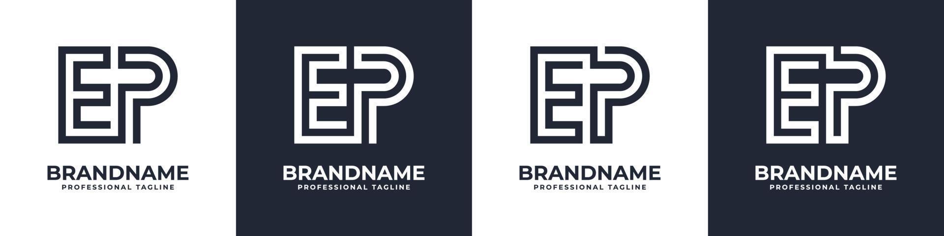 Simple EP Monogram Logo, suitable for any business with EP or PE initial. vector