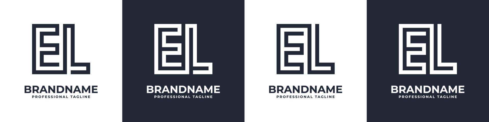 logotipo de monograma el simple, adecuado para cualquier negocio con la inicial el o le. vector