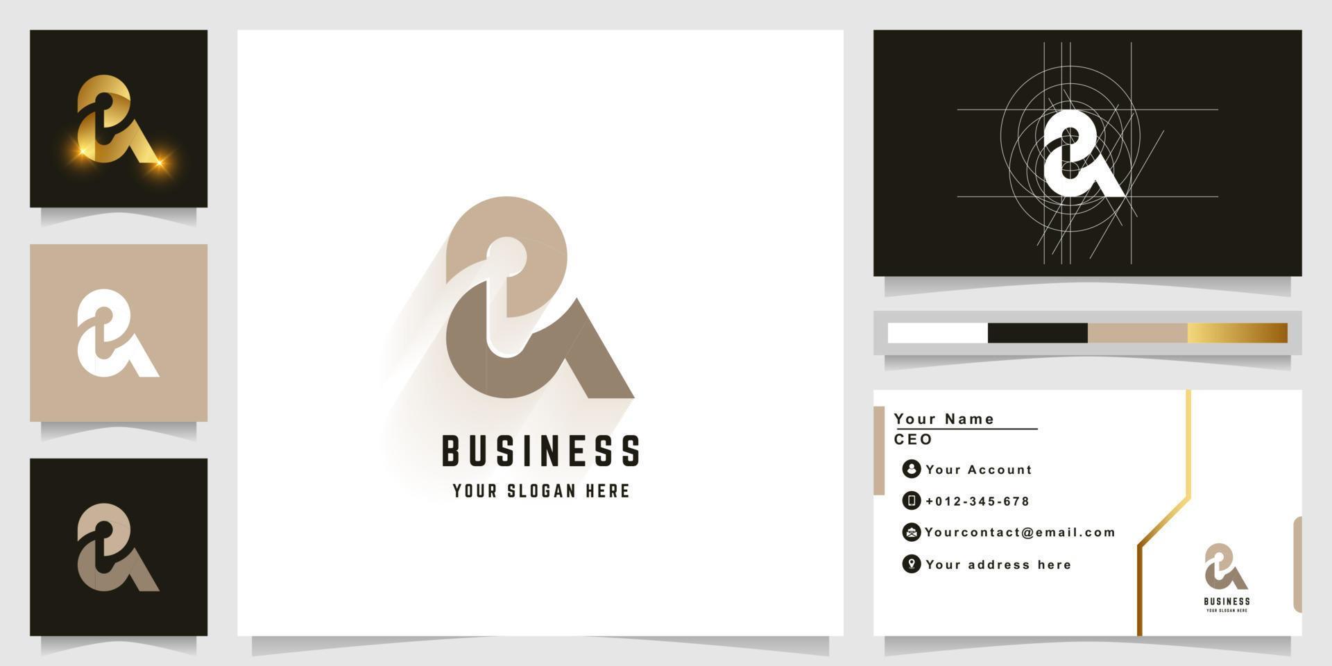 Letter gN or SN monogram logo with business card design vector
