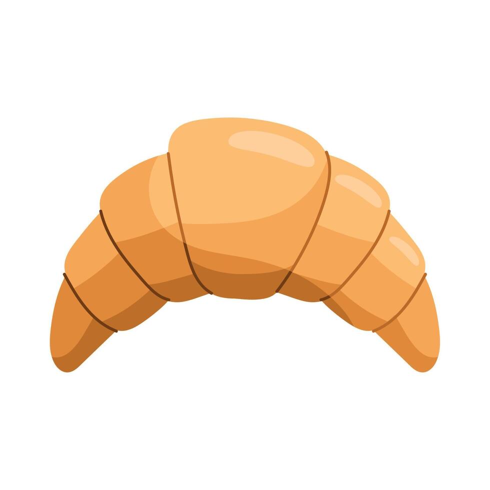 fresh croissant bread food vector