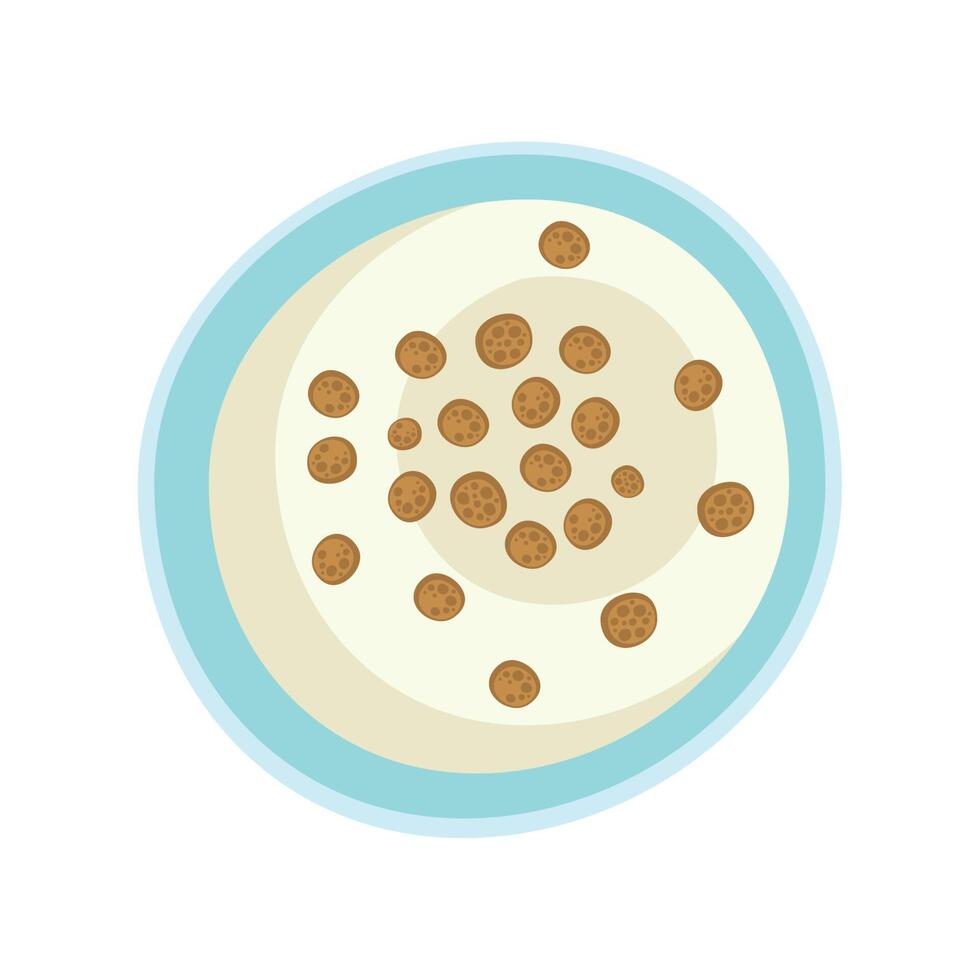 cereal with milk breakfast vector