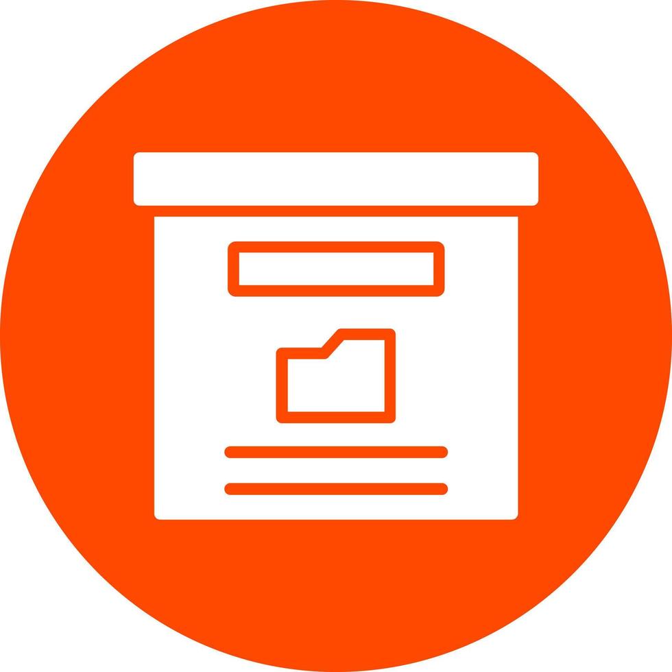 icono de vector de caja de almacenamiento