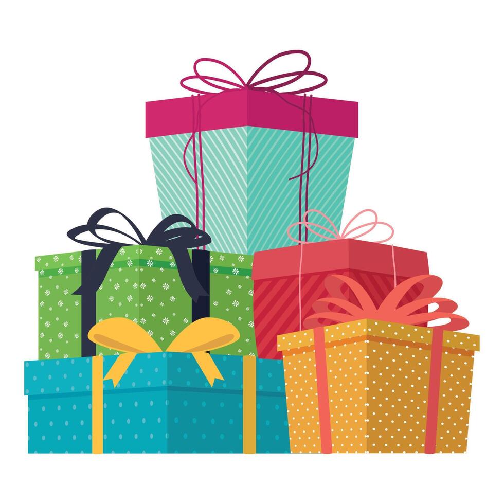 pile of five gifts vector