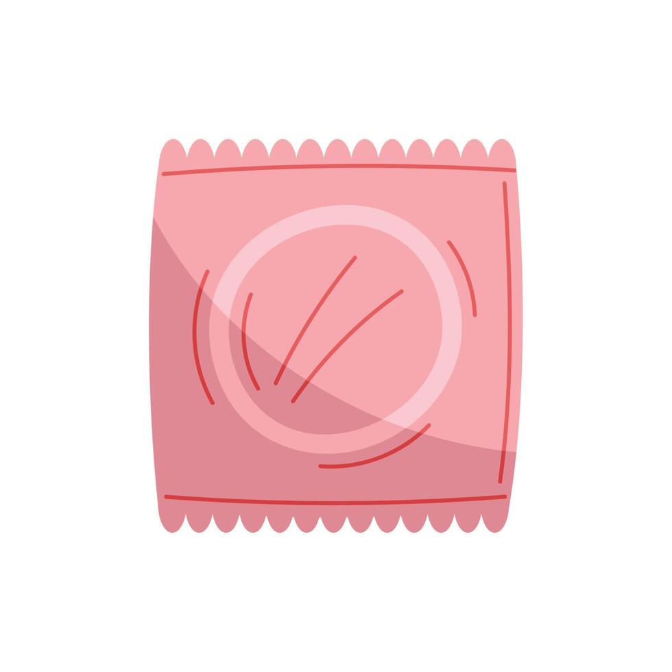 condom in pink pack vector