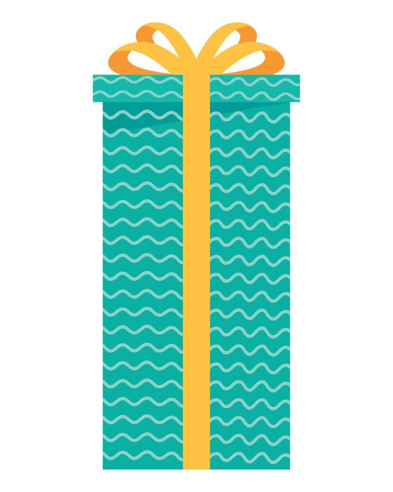 green waved gift box vector