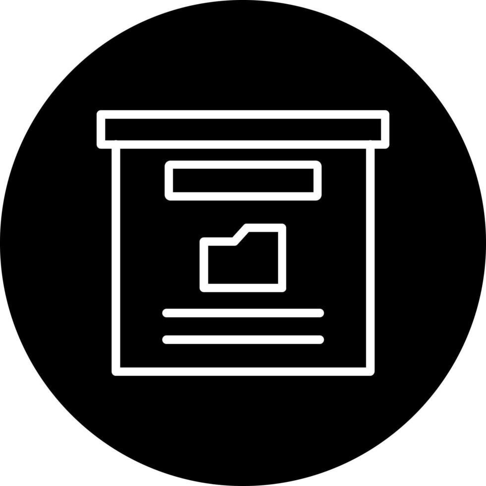 icono de vector de caja de almacenamiento